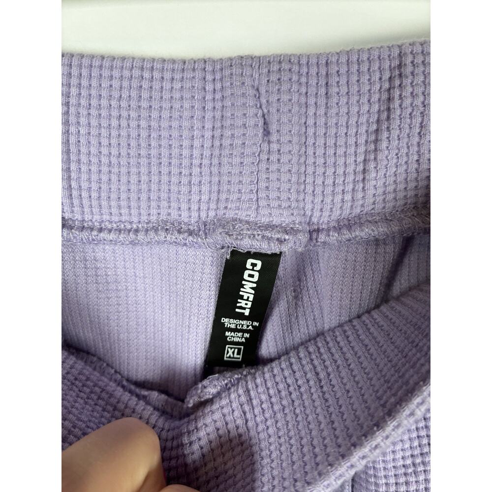 COMFRT Comfort XL Waffle Knit Lounge Pants Lot Of 3 Pink Lavender Lilac Wide Leg - Picture 10 of 11